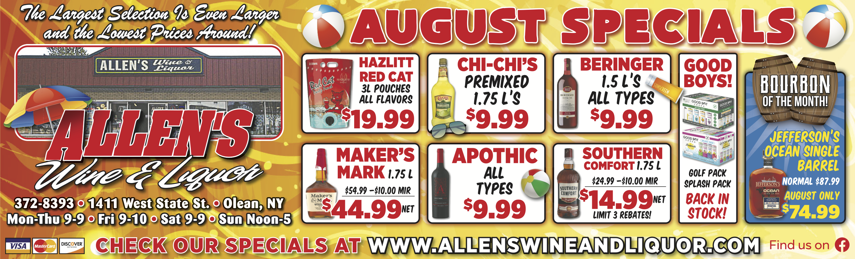 Allen's Wine & Liquor August Specials
