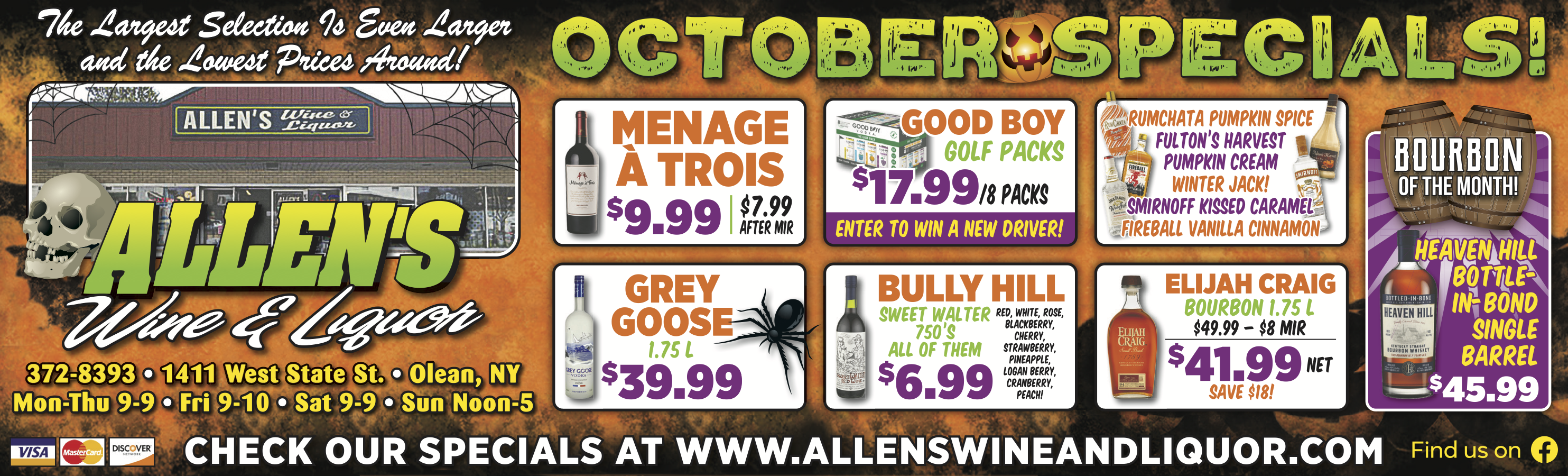 Allen's Wine & Liquor October Specials